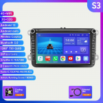 Automobilių radijas Hizpo 8 colių Android AutoRadio, skirtas Volkswagen VW Passat B6 B7 CC Tiguan Touran Golf Polo Skoda Seat Carplay Multimedia GPS 2din Audio Video S3 8Core 3GB 32GB