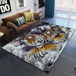 Menui dominuojantys Tiger 3D spausdinimo kilimai svetainei miegamojo dekoro kilimai mink&scaron;ti flaneliniai namų lovos grindų kilimėliai žaidimų zonos kilimėliai 80cm by 120cm