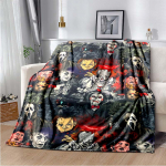Siaubo filmo veikėjo antklodė Scream animacinių filmų antklodė Džeisono penktadienio antklodė Helovino flanelinė antklodė miegamojo svetainės sofai 130x150cm