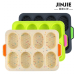 8 ląstelių prancūzi&scaron;kos duonos kepimo forma Mini bageto kepimo skarda Trapios duonos nepridegantis padėklas Prancūzi&scaron;kos duonos formelės ir padėklai 8 cells smėlis