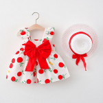 Vasaros nauja Princess Slip Dress Baby medvilninis sijonas lankelis vaikiski drabuziai mergaitem suknele su kepure 80cm
