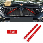 2 vnt. Priekinių grotelių apdailos juostelės BMW F10 F11 F02 F30 F32 F44 serijos automobiliui, sportinio stiliaus dekoracija, dangtelio rėmas F20 F21 F22 raudona