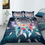 3D Starry Sky Dream Catcher patalynės komplektas su Dream Catcher spausdintu antklodės užvalkalu ir pagalvės užvalkalu 2/3 vienetų AU/EU/US/DE viso dydžio namų puo&scaron;mena