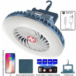 1 vnt. lauko ventiliatoriaus kempingo lemputė USB įkrovimo avarinė lemputė stovyklavimo palapinės lemputė Power Mini ventiliatoriai