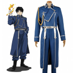 Anime Fullmetal Alchemist Roy Mustang Cosplay Karinis Uniformos Kostiumas Palto Kelnės Prijuostės Kostiumas Helovinas Karnavalas Neutralūs Kostiumai L