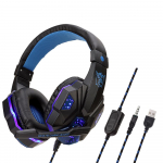 Profesionalios Led Light laidinės žaidimų ausinės su mikrofonu, skirtos Ps4 Ps5 Xbox Kompiuterio Bass Stereo Kompiuterio žaidimų ausinės Dovanos juoda