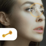 KODY PIERCING Anoduoto aukso lipdukas ant chirurginio plieno, 10 mm strypas