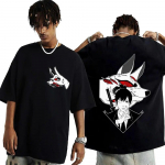Anime Chainsaw Unisex mar&scaron;kinėliai Unisexga Hayakawa Aki Fox Devil Kon Spausdinti mar&scaron;kinėliai Unisex Moteri&scaron;ki laisvalaikio medvilniniai trumpomis rankovėmis per dideli mar&scaron;kinėliai L
