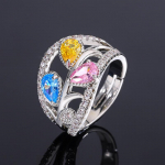 SACE GEMS Klasikinio vario lydinio cirkonio žiedas Moterų papuo&scaron;alai Vestuvių pažado vakarėlio dovana Y468