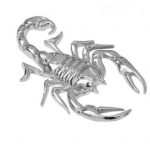 1vnt 3D Juokingas padengimas Scorpion Cool Metal Body Car Decor Lipdukas ženklelio lipdukas sidabras