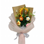 Saulėgrąžų nertų gėlių puok&scaron;tė Megztos gėlės Dirbtinės rankomis austos gėlės &Scaron;v. Valentino dienos dovana 14 Febrero Regalos