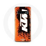 Coque pour Samsung Galaxy s10 edge KTM Logo blanc fond orange