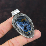 Pietersito pakabukas 925 prabos sidabro pakabukas rankų darbo pietersito papuo&scaron;alas labai gražus vintažinis pakabukas tikro brangakmenio papuo&scaron;alas dovana jam