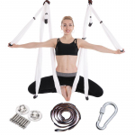 Aerial Yoga hamakas, inversija ir stovėjimas ant rankų, 6 rankenų jogos hamakas, namų treniruoklis su i&scaron;tempiamam dirželiu, rafinuota grandinėlė, pakabinama lėk&scaron;tė