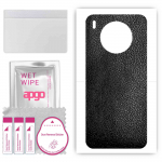 apgo Protective Skin Sticker for the back compatible with Huawei Nova 8i, Wrap Film, Foil, Vinyl - Pattern Black Leather