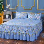 Eleganti&scaron;ka lininė patalynė, i&scaron;siuvinėtos paklodės, poliesterio medvilninės lovos sijonas Princesės stiliaus čiužinio užvalkalas Mielas paklodė, labai didelė karalienė