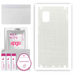apgo Protective Skin Sticker for the back+sides compatible with Samsung Galaxy A51, Full Wrap Film, Foil, Vinyl - Pattern White Fabric