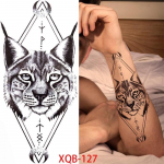 1 PC 210*114MM undinėlė laikinoji tatuiruotė moterims vyrams Realisti&scaron;kos lapės liūto gėlių tatuiruotės lipdukas nugaros rankos vienkartinė mirties kaukolė netikra tatuiruotė XQB-127