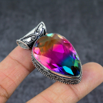 Bi-Color Tourmaline Gemstone 925 Sterling Silver Gift Pendant 1.89 j0m73
