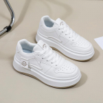 Balti batai moterims Nauji rudens studentai, universalūs laisvalaikio madingi batai storu dugnu madingi sportbačiai 35 juoda