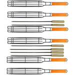 Kepsninė ie&scaron;mams, Kepsninės ie&scaron;meliai, Nelipnūs ie&scaron;mų krep&scaron;eliai, 6 vnt. ir 6 kepsninės ie&scaron;meliai, Kepsninės ir BBQ įrankiai Pack of 6