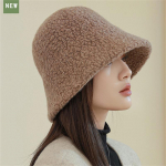 Dalelių vilnos skrybėlė Moteri&scaron;kos kepuraitės plataus kra&scaron;to skėčio nuo saulės kepurės Rudens žiemos &scaron;ilta kepurė