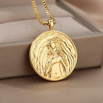 Vintažiniai zodiako karoliai moterims Auksinis nerūdijančio plieno žvaigždynas Vandenis Žuvys Liūtas Grandinė Choker Kaklo papuo&scaron;alas Goth Juvelyrika Dovana 45cm