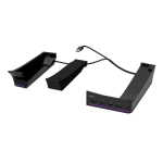 RGB horizontalaus stovo konsolė su 14 &scaron;viesos režimų ir 4 USB &scaron;akotuvais, &scaron;oninis stovas PS5 plonam diskui ir skaitmeniniam, pagrindo laikiklis su greitu valdiklio įkrovimu 22*12.4*6.1cm juoda