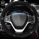 Universalus 38cm Kalnų kri&scaron;tolas vairo dangtelis su Crystal Diamond putojančiu automobilio kvėpuojančiu neslystančiu vairo apsauga