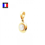 Compagnie G&eacute;n&eacute;rale des Perles - Pendentif V&eacute;ritable Perle de Culture Ronde 7-8 mm - Or Jaune 18 Carats - Bijou Femme