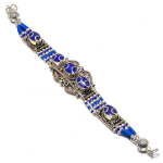 Natural Lapis Lazuli Gemstone Handmade Bracelet 7-8 j6c09