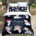 KPOP S-Stray-K-Kids spaudinys Patalių komplektai i&scaron;skirtinis lovos reikmenų rinkinys antklodės užvalkalas lovos užtiesalas patalynės komplektas prabangi gimtadienio dovana EU Twin 135x200cm