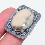 Honey Dendritic Handmade 925 Sterling Silver Jewelry Ring Size 8 i9d25