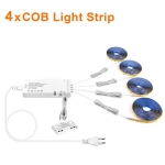 Dvigubų durų jutiklio valdymas COB LED juostiniai &scaron;viestuvai i&scaron;manioji vitrininė spinta Vyno spinta Integruotas ap&scaron;vietimo artumo jutiklio jungiklis 4PCS-1M &scaron;ilta balta spalva