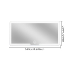 Automobilio LED HD makiažo veidrodėlis su trijų pavarų reguliavimo nuo saulės skydelio plok&scaron;tės vidus Galinis veidrodėlis pritemdomas jutiklinis ekranas, automatinis kosmetinis veidrodis balta