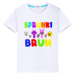 mar&scaron;kinėliai vaikams berniukui 10 metų Sprunki spauda 100% medvilnė anime vir&scaron;ūnės y2k one piece Sprunki mieli trumpi mar&scaron;kinėliai pasididžiavimo mar&scaron;kinėliai mergaičių drabužiai 100 balta