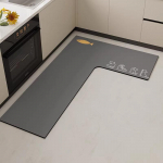 L formos sugeriantis virtuvės kilimėlis &ndash; mink&scaron;tas, atsparus ne&scaron;varumams, lengvai prižiūrimas, diatomito purvo grindų kilimėlis 80x120cm