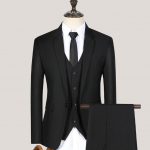 Vyri&scaron;ki 3 dalių komplektai, madingi vestuviniai drabužiai &scaron;varkas, kelnės ir liemenė, laisvalaikio darbo apranga Slim Fit, vieno mygtuko vakarėlio kostiumo paltai, vedėjos suknelė XXXXXL juoda