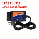 Naujas OBD2 diagnostikos įrankis ELM327 USB V1.5 plastikinis automobilio kabelio sąsaja OBDII CAN-BUS kodo skaitytuvas ELM327 1.5 kompiuterio jungtis