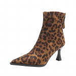 Leopardo ra&scaron;to moteri&scaron;ki ankle boots, smailus priekis, seksualūs auk&scaron;takulniai batai, moteris, 2024 m. tendencija, mada, Chelsea batai, bateliai su platforma, žiema, naujas, Mujer Botas 39 leopardo ra&scaron;to spalva