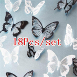 18vnt/rinkinys &bdquo;Pasidaryk pats&ldquo; 3D drugelių sienų lipdukai Art Decal PVC drugeliai namų dekoravimui