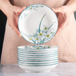 6.25 Ceramic Daffodil Dessert Plates, 10-Pack 6.25 inch Daffodil Round Plate 10-pack balta