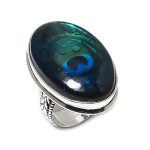Blue Triplet Opal Gemstone Handmade 925 Sterling Silver Ring Size 7.5 l7i33
