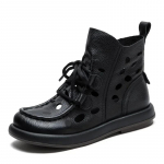 Madingi Auk&scaron;tos Kokybės 3CM Naujo Dizaino Moteri&scaron;ki Vasariniai Kvėpuojantys Batai Tu&scaron;čiaviduriai &Scaron;aunūs Batai Literatūrinio Stiliaus Tikros Odos Žemi Batai Ant Kulniuko 35 juoda