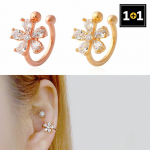 [Linksmos &scaron;ypsenos] (1+1) Cosmos auskaras-mansetė vienai ausiai rose gold