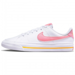 Nike Court Legacy GS Baltos Koralinės Kreidinės Vaikų Sportbačiai Lazeriniai Oranžiniai DA5380-118 36.5