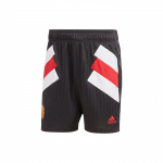 Adidas SS23 Icons Retro Manchester United futbolo laisvalaikio vidutinio juosmens &scaron;ortai vyrams juodos kelnės HT2001 M