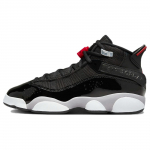 Air Jordan 6 Rings GS Juodi Metalinės Sidabro Vaikų Sportbačiai Balti Ugniaraudoni FZ4186-010 38