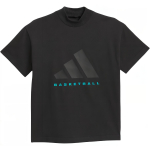 Adidas 2024 m. kolekcijos 03 skyrius Krep&scaron;inio medvilniniai mar&scaron;kinėliai su nuleistais pečiais Unisex vir&scaron;ūnės Juodi JN6073 XL