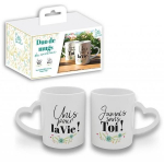 Mugs amoureux avec anses en forme de coeur